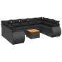 Set de sofás de jardín 10 pzas cojines ratán sintético negro by , Garden sets - Ref: Foro24-3257476, Price: 652,72 €, Discoun...