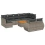 Gartensofa-Set, 10-teilig, mit grauen Polstern aus synthetischem Rattan von , Gartensets - Ref: Foro24-3257488, Preis: 615,89...