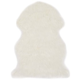 Alfombra de piel de oveja sintética blanco 60x90 cm