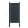 Anthrazitgraues Zauntor aus PVC und Stahl, 100 x 164 cm von vidaXL, Gartentore - Ref: Foro24-145235, Preis: 216,21 €, Rabatt: %