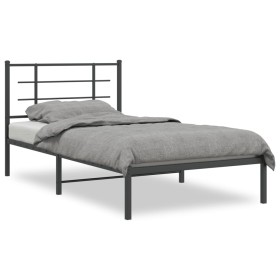 Bettgestell mit schwarzem Metallkopfteil 100x190 cm von , Betten und Lattenroste - Ref: Foro24-355555, Preis: 59,22 €, Rabatt: %