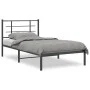 Estructura de cama con cabecero metal negro 100x190 cm de , Camas y somieres - Ref: Foro24-355555, Precio: 58,39 €, Descuento: %