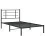 Estructura de cama con cabecero metal negro 100x190 cm de , Camas y somieres - Ref: Foro24-355555, Precio: 59,14 €, Descuento: %