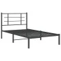 Estructura de cama con cabecero metal negro 100x190 cm de , Camas y somieres - Ref: Foro24-355555, Precio: 58,39 €, Descuento: %