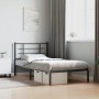 Estructura de cama con cabecero metal negro 100x190 cm de , Camas y somieres - Ref: Foro24-355555, Precio: 59,14 €, Descuento: %