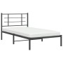 Estructura de cama con cabecero metal negro 100x190 cm de , Camas y somieres - Ref: Foro24-355555, Precio: 59,14 €, Descuento: %