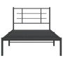 Estructura de cama con cabecero metal negro 100x190 cm de , Camas y somieres - Ref: Foro24-355555, Precio: 59,14 €, Descuento: %