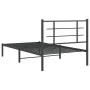 Estructura de cama con cabecero metal negro 100x190 cm de , Camas y somieres - Ref: Foro24-355555, Precio: 58,39 €, Descuento: %
