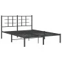 Estructura de cama con cabecero metal negro 140x200 cm de , Camas y somieres - Ref: Foro24-355562, Precio: 105,60 €, Descuent...