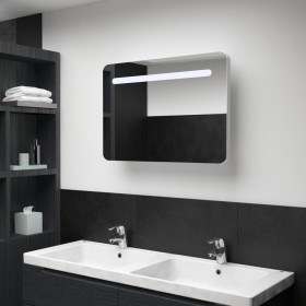 Mueble de baño con espejo LED 80x9,5x55 cm de vidaXL, Tocadores de baño - Ref: Foro24-285120, Precio: 150,69 €, Descuento: %