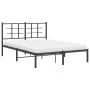 Estructura de cama con cabecero metal negro 140x200 cm de , Camas y somieres - Ref: Foro24-355562, Precio: 105,60 €, Descuent...