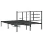 Estructura de cama con cabecero metal negro 140x200 cm de , Camas y somieres - Ref: Foro24-355562, Precio: 105,60 €, Descuent...