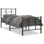 Bettgestell mit Kopfteil und schwarzem Metallfußteil 75x190 cm von , Betten und Lattenroste - Ref: Foro24-355569, Preis: 62,3...