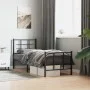 Bettgestell mit Kopfteil und schwarzem Metallfußteil 75x190 cm von , Betten und Lattenroste - Ref: Foro24-355569, Preis: 62,3...