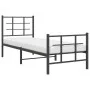 Bed frame with headboard and black metal footboard 75x190 cm by , Beds and slatted bases - Ref: Foro24-355569, Price: 62,41 €...