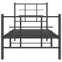 Bettgestell mit Kopfteil und schwarzem Metallfußteil 75x190 cm von , Betten und Lattenroste - Ref: Foro24-355569, Preis: 62,3...