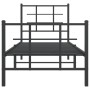 Bettgestell mit Kopfteil und schwarzem Metallfußteil 75x190 cm von , Betten und Lattenroste - Ref: Foro24-355569, Preis: 63,3...