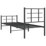 Bettgestell mit Kopfteil und schwarzem Metallfußteil 75x190 cm von , Betten und Lattenroste - Ref: Foro24-355569, Preis: 63,3...