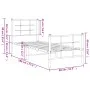 Bed frame with headboard and black metal footboard 75x190 cm by , Beds and slatted bases - Ref: Foro24-355569, Price: 62,41 €...