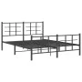 Black metal headboard and footboard bed frame 150x200 cm by , Beds and slatted bases - Ref: Foro24-355581, Price: 120,09 €, D...