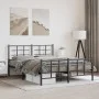 Black metal headboard and footboard bed frame 150x200 cm by , Beds and slatted bases - Ref: Foro24-355581, Price: 120,09 €, D...
