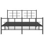 Bettgestell mit Kopf- und Fußteil aus schwarzem Metall, 150 x 200 cm von , Betten und Lattenroste - Ref: Foro24-355581, Preis...