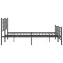 Black metal headboard and footboard bed frame 150x200 cm by , Beds and slatted bases - Ref: Foro24-355581, Price: 120,09 €, D...