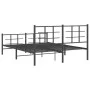 Black metal headboard and footboard bed frame 150x200 cm by , Beds and slatted bases - Ref: Foro24-355581, Price: 120,09 €, D...