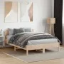 Estructura de cama con cabecero madera maciza pino 120x190 cm de , Camas y somieres - Ref: Foro24-842774, Precio: 107,36 €, D...