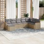 Gartensofa-Set mit beigem Kissenmix, 8-teilig aus PE-Rattan von , Gartensets - Ref: Foro24-3226248, Preis: 459,29 €, Rabatt: %