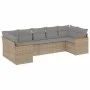 Juego de sofás jardín con cojines beige mezcla 7 pzas ratán PE de , Conjuntos de jardín - Ref: Foro24-3226269, Precio: 455,44...