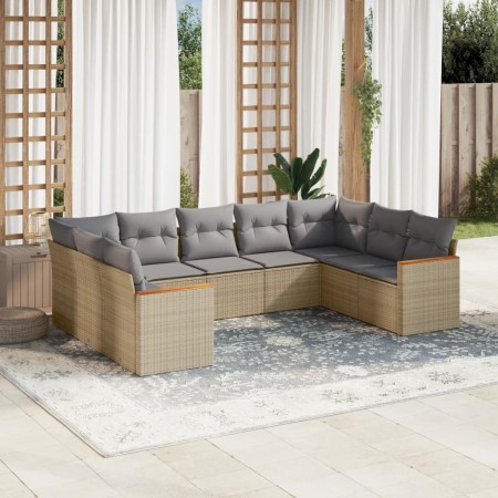 Garden sofa set with beige cushions mix 9 pieces PE rattan by , Garden sets - Ref: Foro24-3226276, Price: 526,69 €, Discount: %