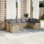 Juego de sofás jardín con cojines beige mezcla 9 pzas ratán PE de , Conjuntos de jardín - Ref: Foro24-3226276, Precio: 543,30...