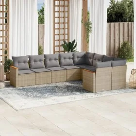 Garden sofa set with beige cushions mix 9 pieces PE rattan by , Garden sets - Ref: Foro24-3226304, Price: 541,51 €, Discount: %
