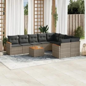 10-piece garden sofa set with gray synthetic rattan cushions by , Garden sets - Ref: Foro24-3226312, Price: 569,18 €, Discoun...