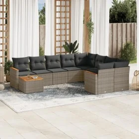 10-piece garden sofa set with gray synthetic rattan cushions by , Garden sets - Ref: Foro24-3226319, Price: 569,18 €, Discoun...