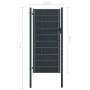 Puerta de valla de PVC y acero gris antracita 100x204 cm de vidaXL, Puertas de jardín - Ref: Foro24-145236, Precio: 238,62 €,...