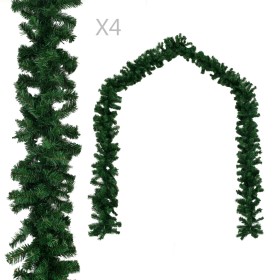 Guirnaldas de Navidad 4 unidades PVC verde 270 cm