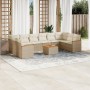 11-teiliges Gartensofa-Set mit beigen synthetischen Rattankissen von , Gartensets - Ref: Foro24-3226331, Preis: 667,81 €, Rab...