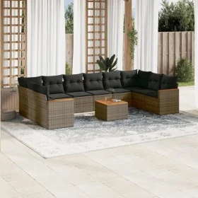 11-piece garden sofa set and gray synthetic rattan cushions by , Garden sets - Ref: Foro24-3226333, Price: 625,88 €, Discount: %