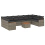 11-piece garden sofa set and gray synthetic rattan cushions by , Garden sets - Ref: Foro24-3226333, Price: 614,04 €, Discount: %