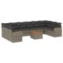 11-piece garden sofa set and gray synthetic rattan cushions by , Garden sets - Ref: Foro24-3226333, Price: 625,88 €, Discount: %