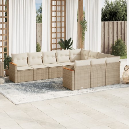 Garden sofa set with beige cushions 10 pieces synthetic rattan by , Garden sets - Ref: Foro24-3226338, Price: 624,30 €, Disco...