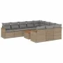 Gartensofa-Set mit beigem Kissenmix, 11-teilig aus PE-Rattan von , Gartensets - Ref: Foro24-3226346, Preis: 670,07 €, Rabatt: %