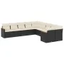 Gartensofa-Set 10-teilig mit schwarzen synthetischen Rattankissen von , Gartensets - Ref: Foro24-3226350, Preis: 587,61 €, Ra...