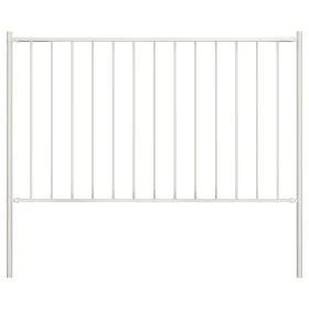 Zaunelement und Pfosten aus weiß pulverbeschichtetem Stahl, 1,7 x 1 m von vidaXL, Zaunpaneele - Ref: Foro24-145216, Preis: 51...