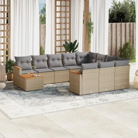 Garden sofa set with beige cushions mix 11 pieces PE rattan by , Garden sets - Ref: Foro24-3226367, Price: 659,05 €, Discount: %