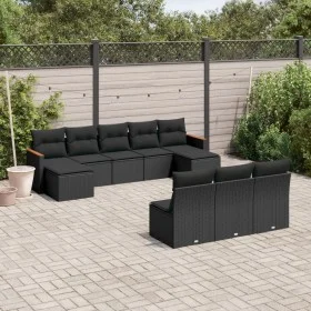 Garden sofa set 10 pieces with black synthetic rattan cushions by , Garden sets - Ref: Foro24-3226384, Price: 561,59 €, Disco...