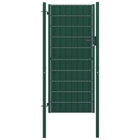 Green PVC and steel fence gate 100x204 cm by vidaXL, garden gates - Ref: Foro24-145231, Price: 238,65 €, Discount: %