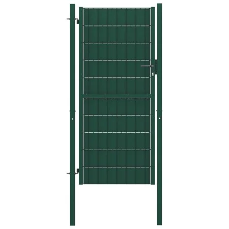 Puerta de valla de PVC y acero verde 100x204 cm de vidaXL, Puertas de jardín - Ref: Foro24-145231, Precio: 238,39 €, Descuent...